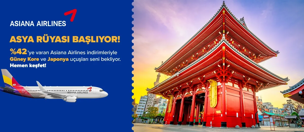 Asiana Airlines ile Güney Kore ve Japonya’ya %42’ye Varan İndirim